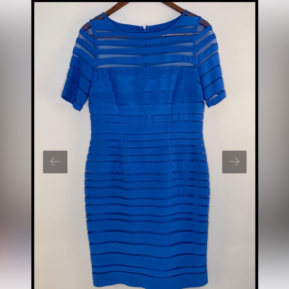 Blue Adriana Papell striped dress